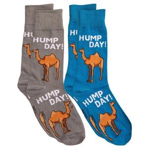 Camel Hump Day Dessert Camels Riding Wednesday 2 Pairs Foozys Socks Men's